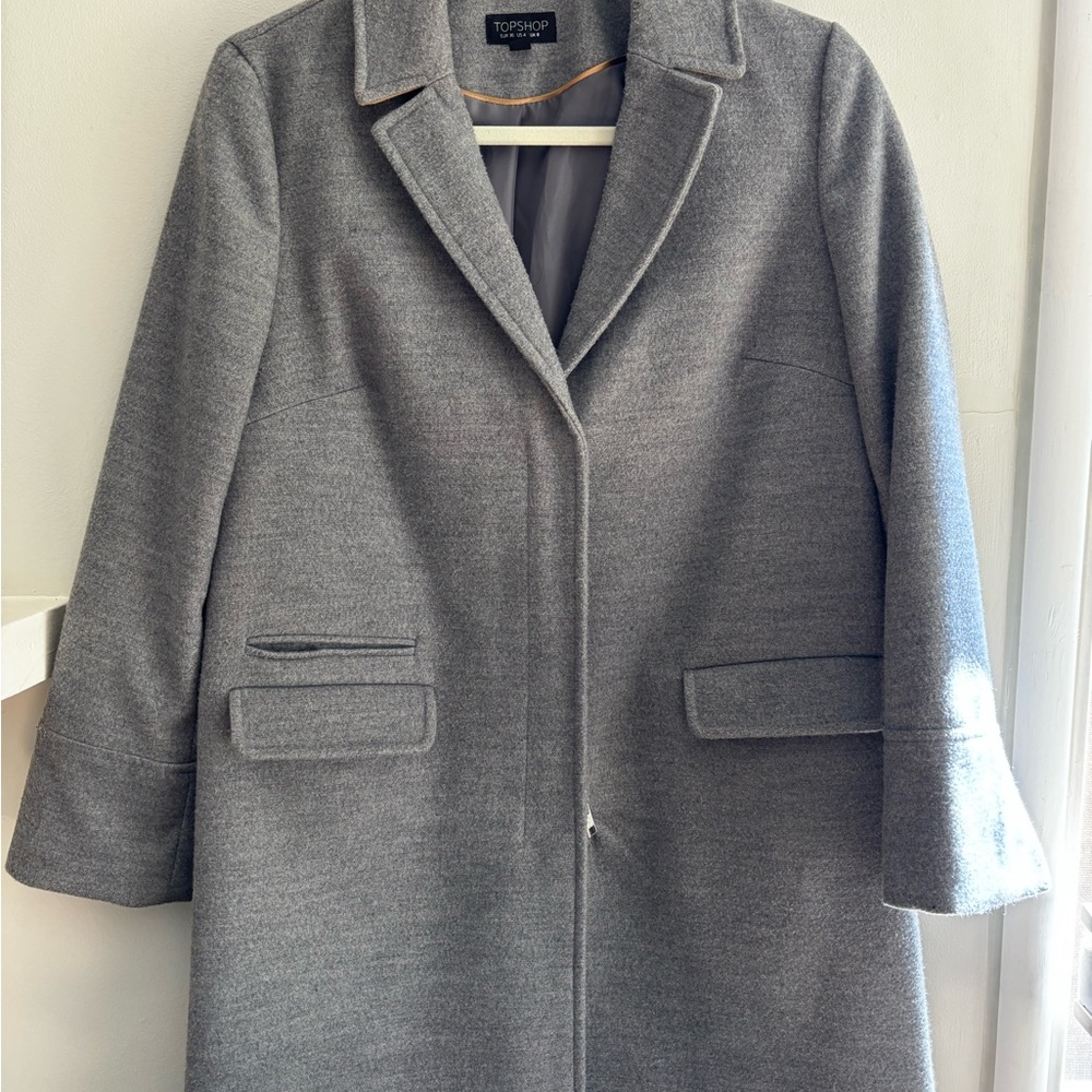 Topshop Lily Knit Grey Coat Size 4